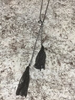 GAP Glass/Brass Long Tassle Necklace